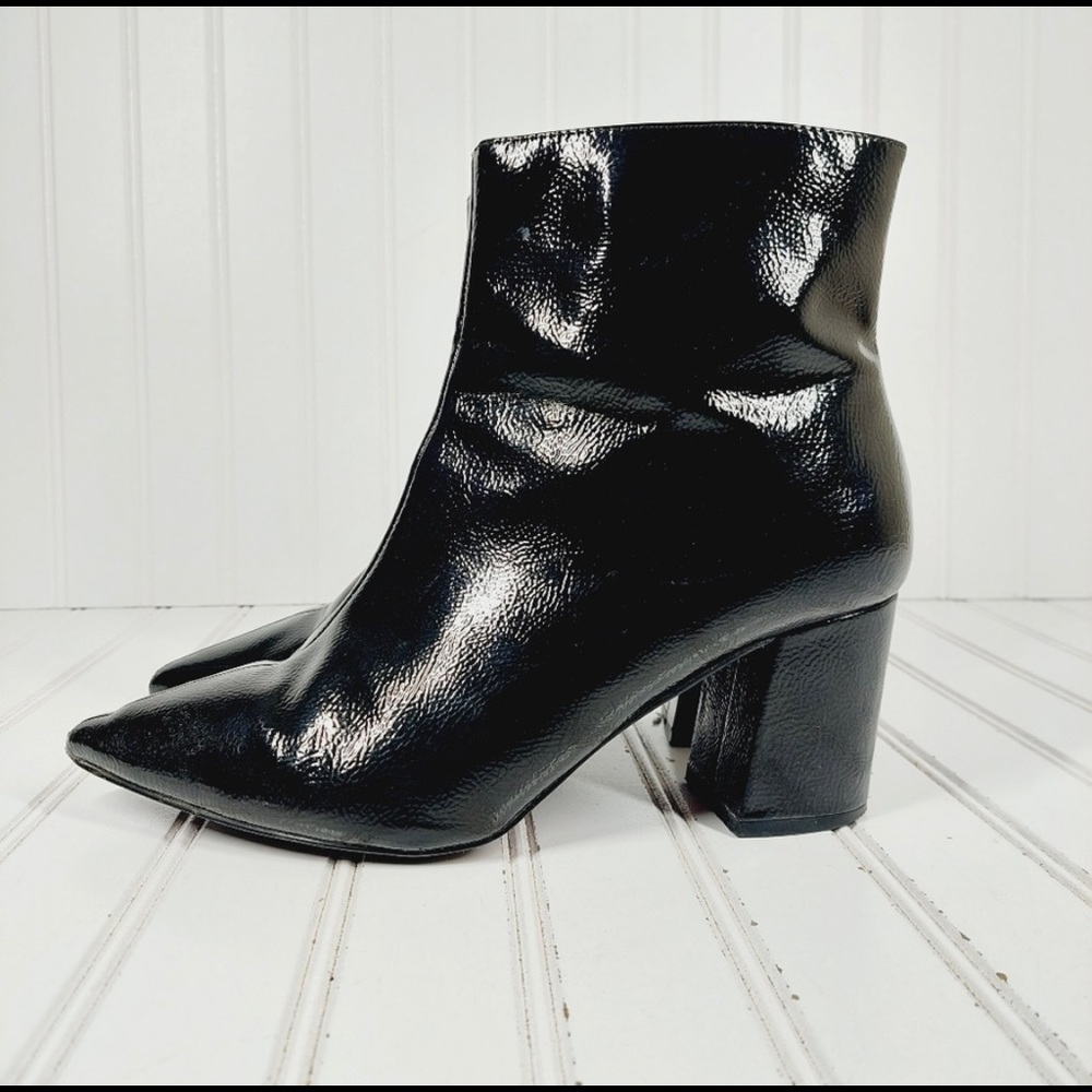 Faux Leather Heeled Boots